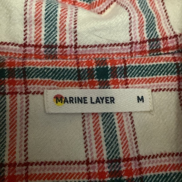 Marine Layer Pajama Top Flannel Classic Red Plaid Womens M warm cozy Winter - Picture 7 of 10